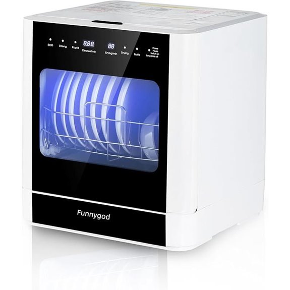 Portable Countertop Dishwasher with Multiple Cleaning Modes
