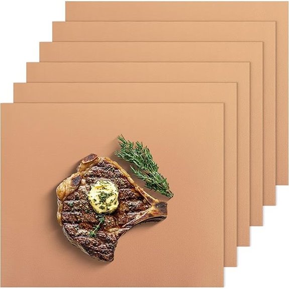 Copper Grill Mats for Outdoor Grills 6 Pack