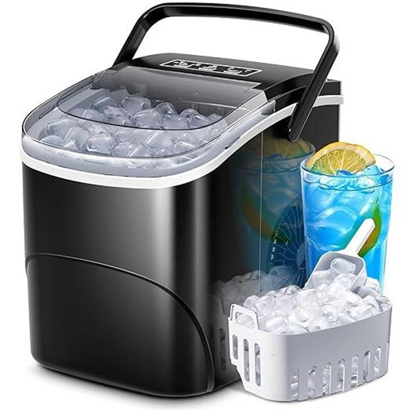 Crzoe Countertop Ice Maker with Self-Cleaning and Handle