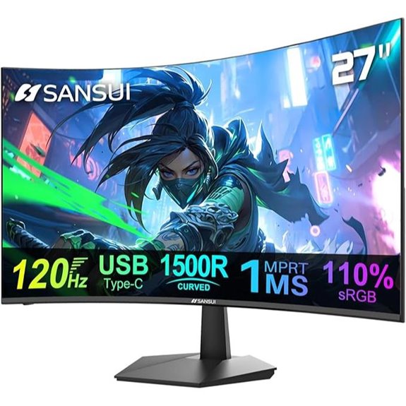 SANSUI 27 Curved 120Hz Monitor with Speakers