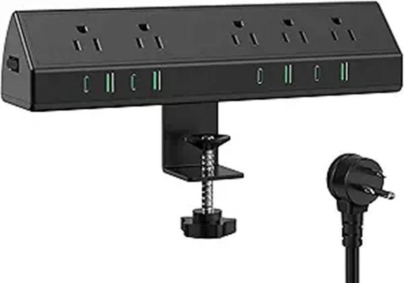 Jgstkcity Desk Clamp Power Strip with USB Ports