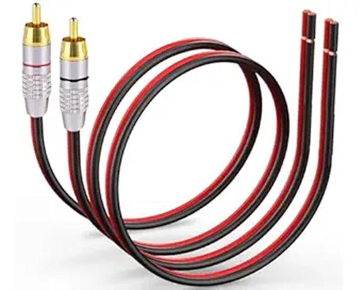 2-Pack 14AWG Speaker Wire to RCA Adapter Cables