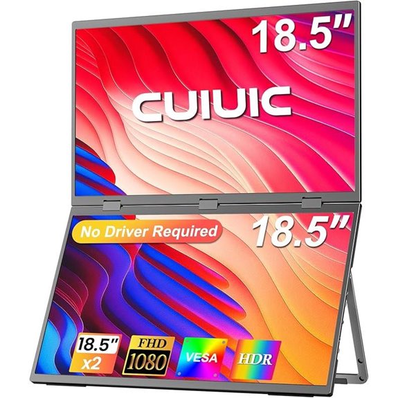 Dual Portable 18.5 1080P FHD Monitor with Stand
