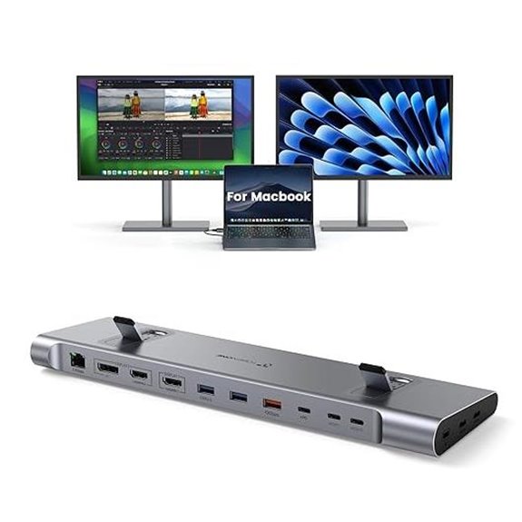 TobenONE Dual 4K USB-C Docking Station with Ethernet