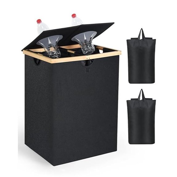 OTraki 140L Dual-Compartment Recycling Bin with Bags