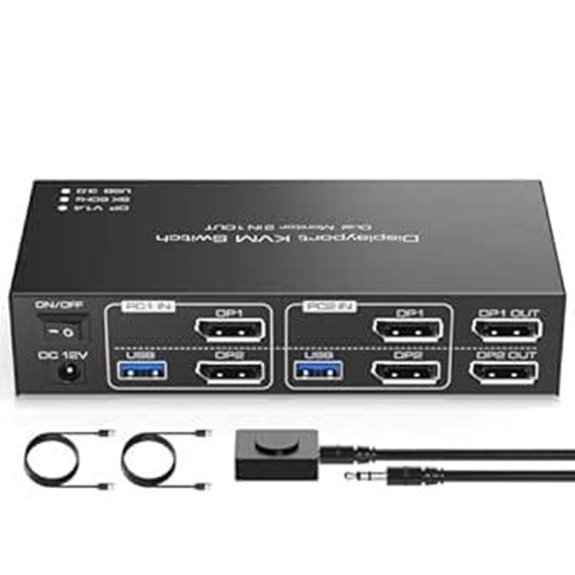 TJCXELE 2-Displayport KVM Switch for 2 Computers