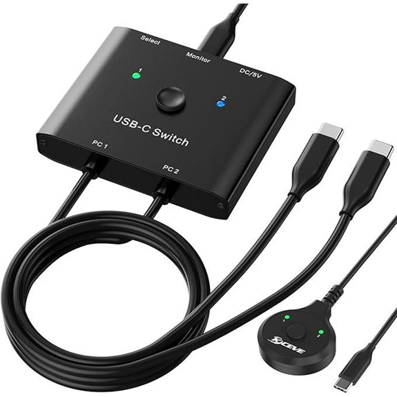 USB-C Bi-Directional KVM Switch for Dual Computers