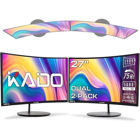 Kado Dual 27 Curved Monitor Set with Speakers