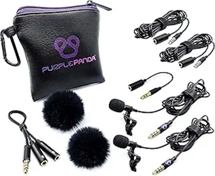 Purple Panda Dual Lavalier Microphone Kit (2 Pack)