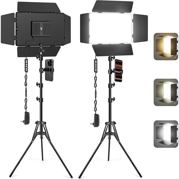 2 Pack LED Video Lights with Barndoors