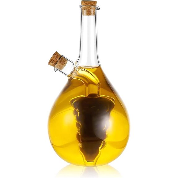 Oil & Vinegar Dispenser 2-in-1 Glass Cruet Bottle
