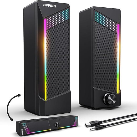 2-in-1 RGB Computer Gaming Speakers (Pair)