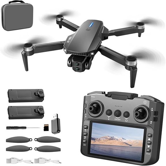 E88 GT Drone with 4.92-Inch Screen & 2 Batteries