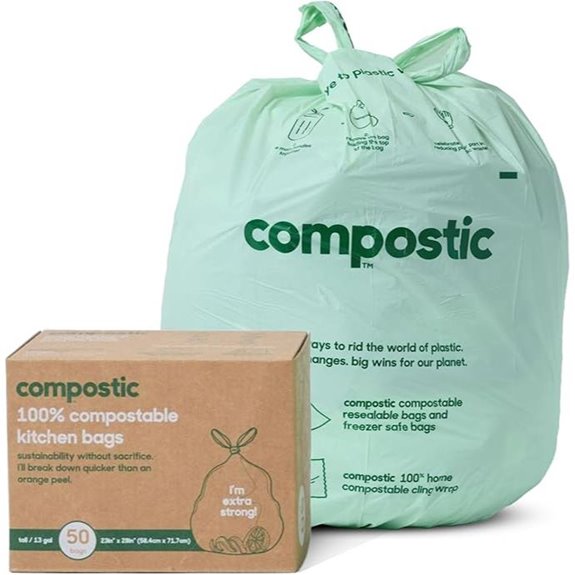 Compostic Compostable Trash Bags 50 Count