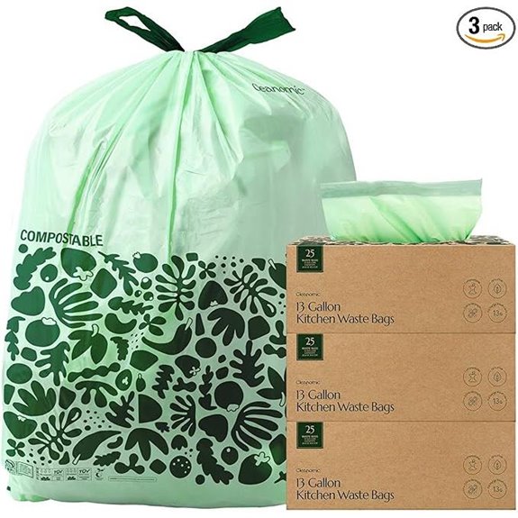 Cleanomic Compostable 13-Gallon Trash Bags (3 Pack)
