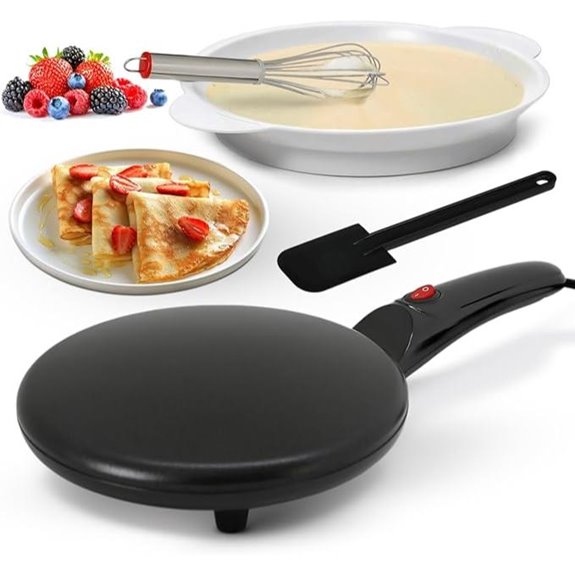 Nutrichef Electric Crepe Maker with Accessories