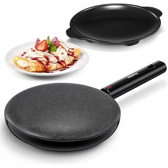 Electric Crepe Maker with Nonstick Pan and Dipping Plate