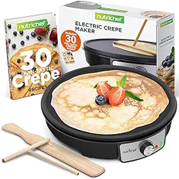 Nutrichef Electric Crepe Maker with Accessories