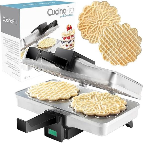 Pizzelle Maker Electric Cookie Press with Recipe Guide