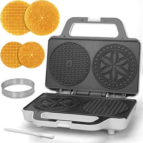 Pizzelle Maker Electric with Non-Stick and Mold