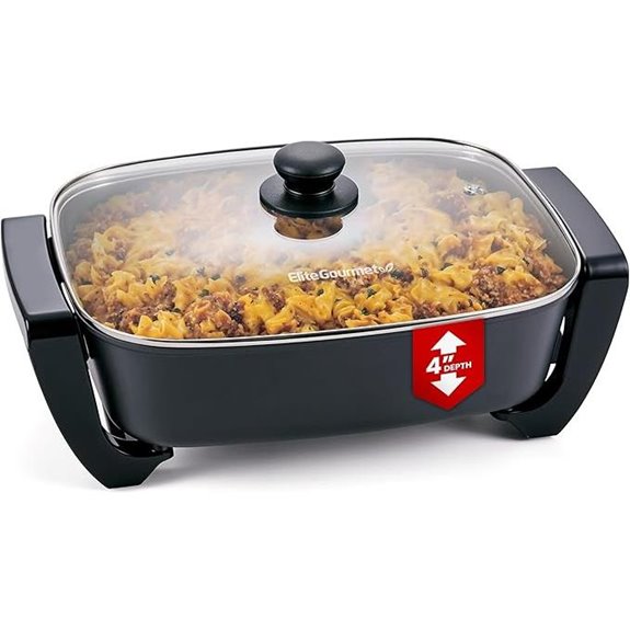 Elite Gourmet Electric Skillet with Deep Dish
