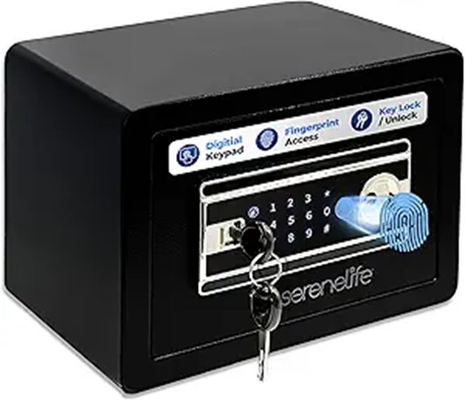 SereneLife Electronic Fingerprint Safe with Key Override