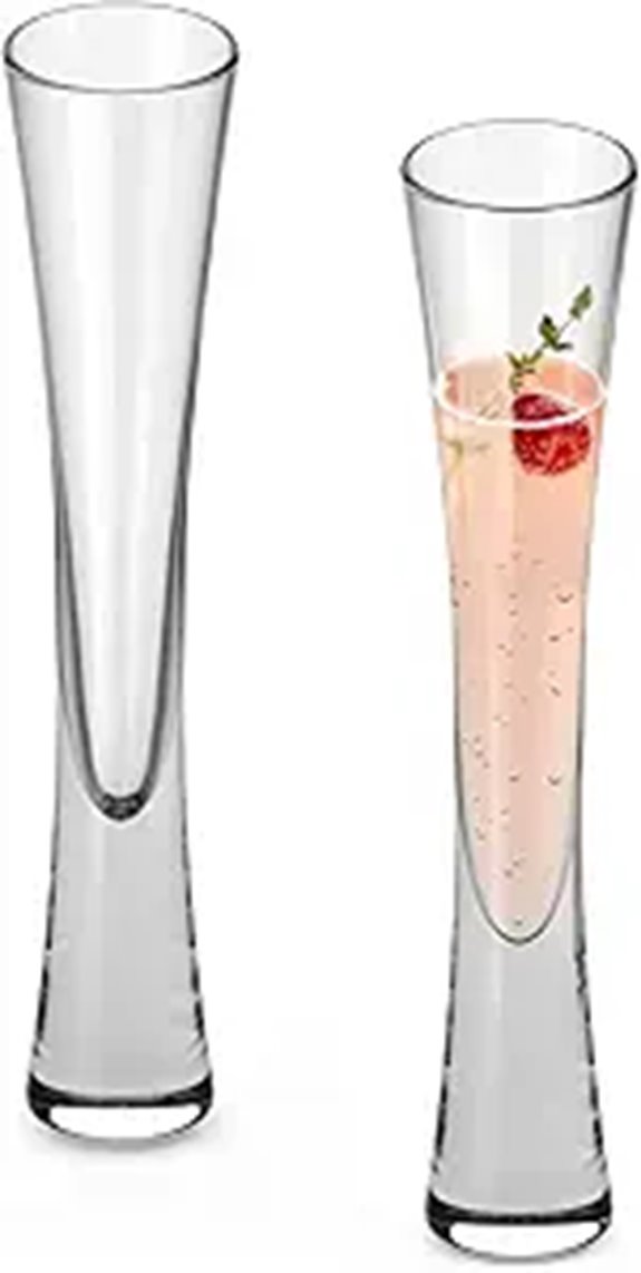 Nutriups 5oz Hand Blown Champagne Flutes (Set of 2)