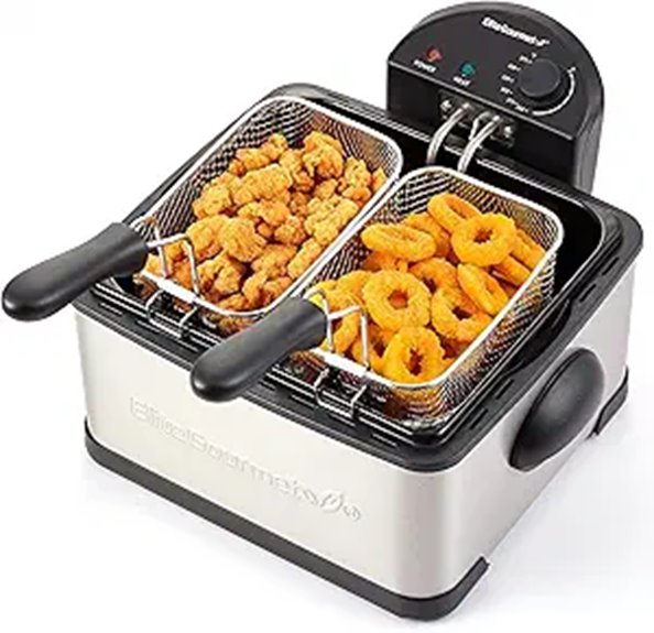 Elite Gourmet 4.5 Qt Deep Fryer with Baskets