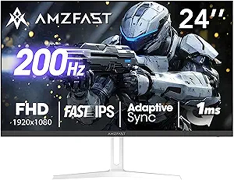 Amzfast 24-Inch Gaming Monitor 200Hz HDR VESA