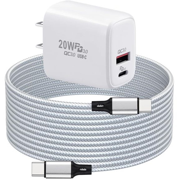 PD 20W USB-C Fast Charger & C to C Cable for Oculus