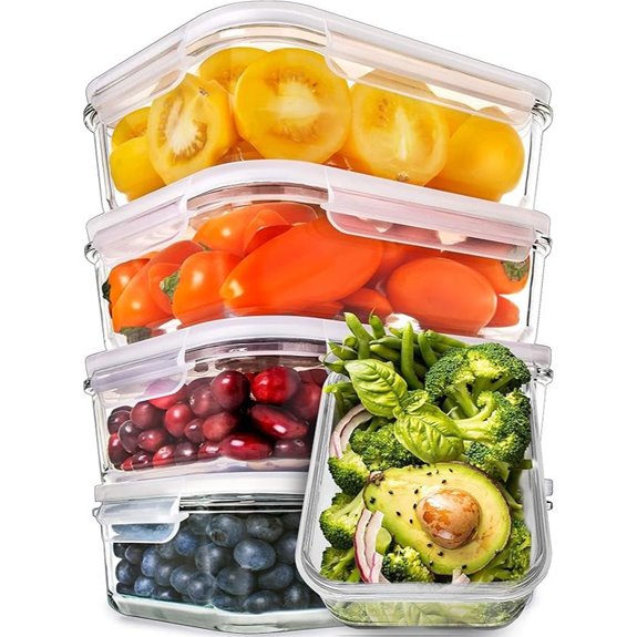 PrepNaturals 5-Pack Glass Meal Prep Containers
