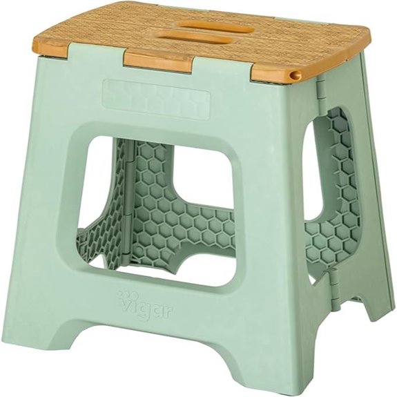 Vigar Foldable Bamboo Top Step Stool for Adults