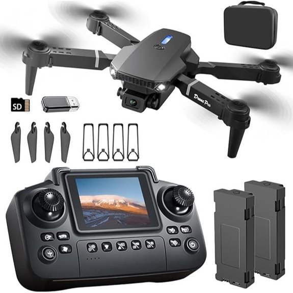 E88 Foldable Drone with Screen Controller & Extras