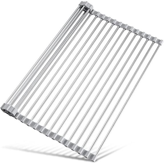 Tomorotec Foldable Stainless Steel Over Sink Dish Rack
