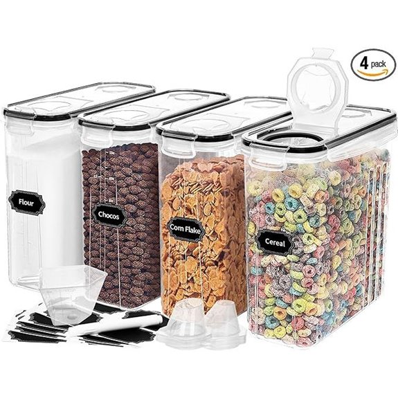 Skroam 4-Pack Airtight Cereal Storage Containers