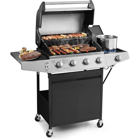 Lyromix 4-Burner Gas Grill with Side Burner
