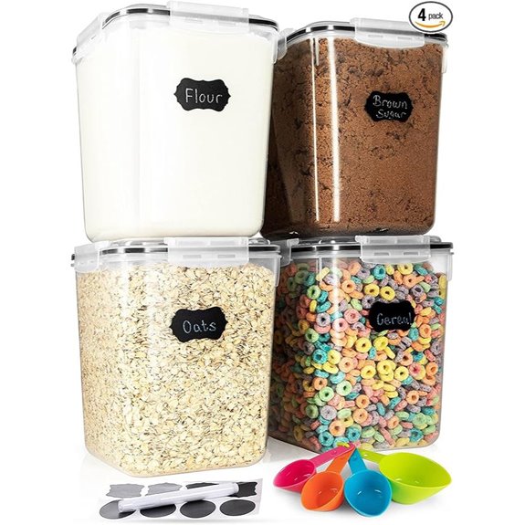 Flour Sugar Storage Containers (4-pack 5.3L)