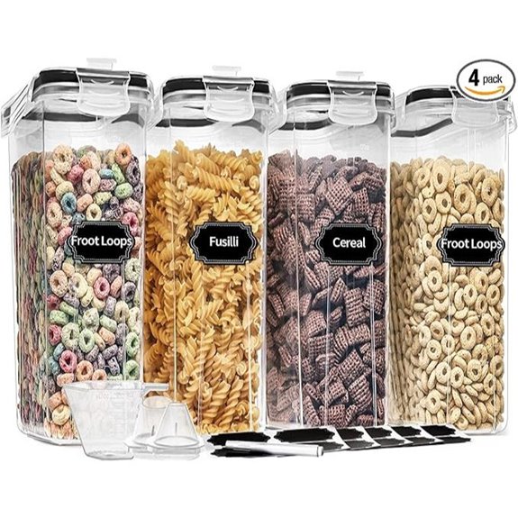Praki 4-Piece Airtight Cereal Storage Containers Set