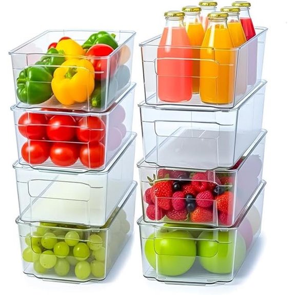 Utopia Home Fridge & Pantry Organizer Bins (8 Pack)