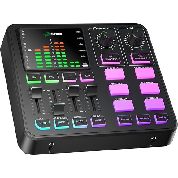 PUPGSIS Gaming Audio Mixer with Effects and Bluetooth