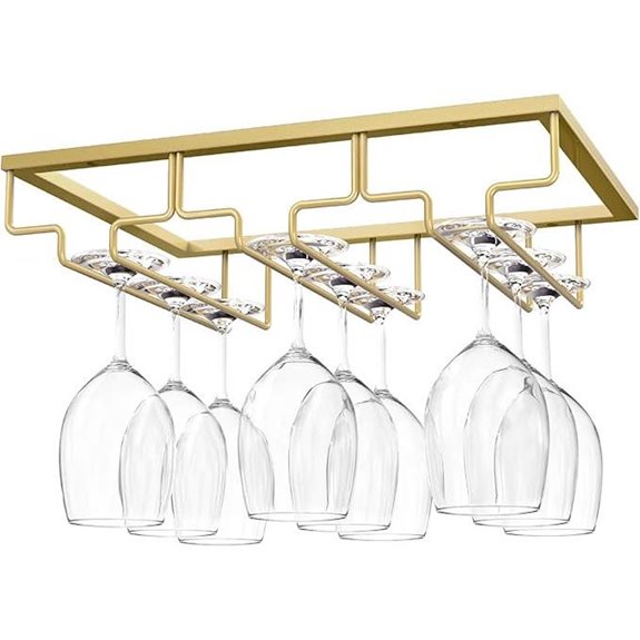 Nuovoware Gold Under Cabinet Wine Glass Rack (3 Rows)