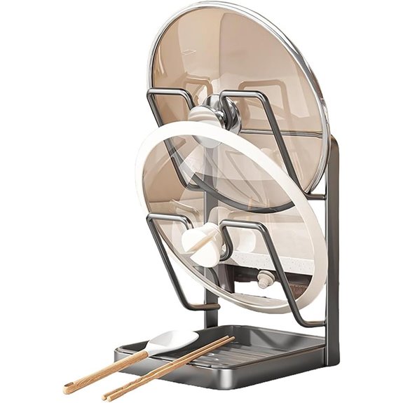 Kitchen Pot Lid Storage Rack (Gray 2-Layer)