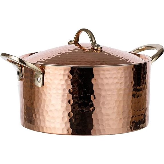 DEMMEX 3-Quart Hammered Copper Soup Pot