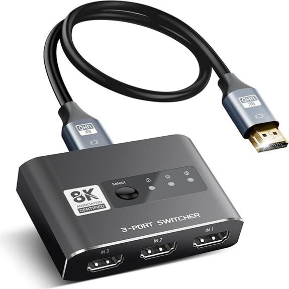 Avedio Links 3x1 HDMI 2.1 Switch 8K 4K@120Hz