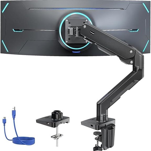 HUANUO Heavy Duty Adjustable Monitor Arm for 13-49 inch Screens