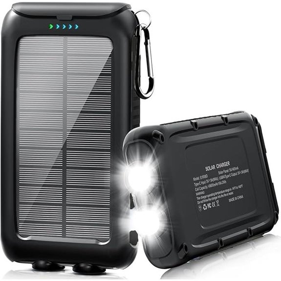 Solar Power Bank 49800mAh with LED Flashlight