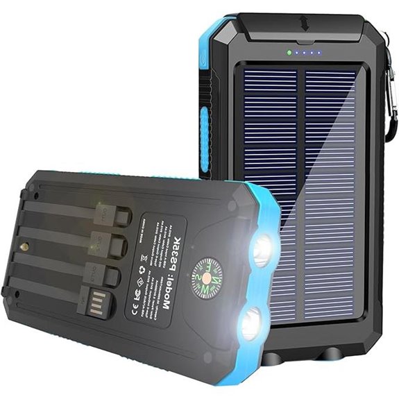 YELOMIN 20000mAh Solar Power Bank with Cables