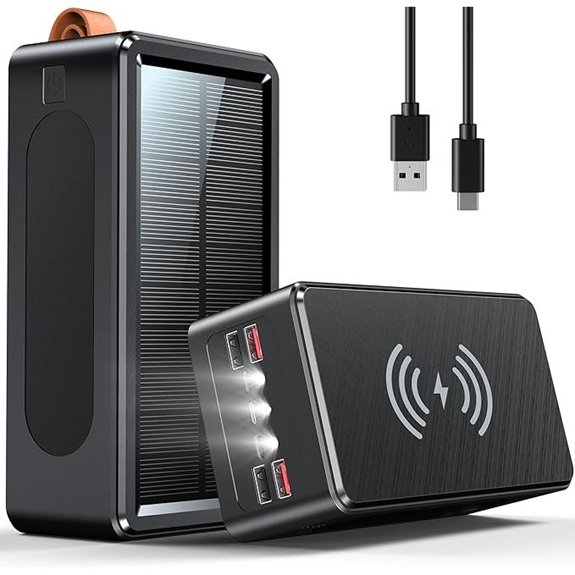 90000mAh Power Bank with Solar Charging and 7 Ports