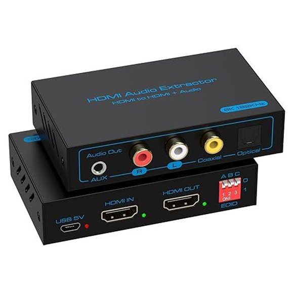 8K HDMI Audio Extractor with Optical Coaxial Output