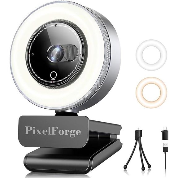 2K Webcam with Microphone Light & Privacy Cover